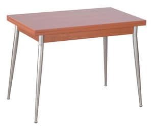 TV10, Folding table with iron legs, top in melamine