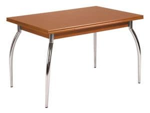 TA32, Beech table with iron chrome legs