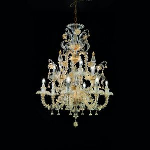 Art. VO 11/R/6+3, Elegant crystal chandelier, Rezzonico style