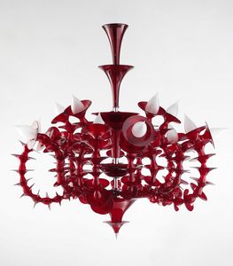 Art. VO 158/R/15, Rezzonico chandelier in red glass
