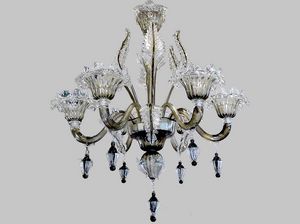CANOPO, Venetian chandelier in smoked glass