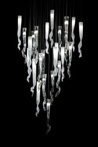 Comete hanging lamp, Chandelier in Murano glass