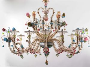DANDOLO, Rezzonico chandelier in multicolored crystal