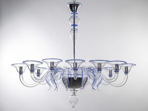 ECHO, Modern and elegant chandelier, with an oval shape