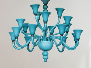MARINA, Hand-blown chandelier, octane color
