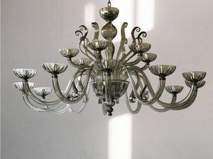 NEW YORK, Glass chandelier with a refined and elegant design