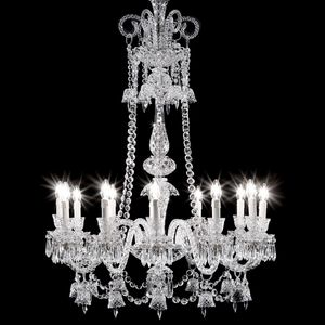 Paris CH-10 N, Chandelier with decorations in Murano glass and Bohemian crystal