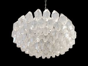 POLIEDRI, Chandelier with glass in the shape of a hexagon