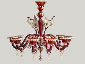 RED ALGIEBA, Handcrafted chandelier, with leaf and flower decorations