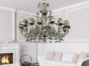 TESCHI, Rezzonico style chandelier, with blown glass skulls