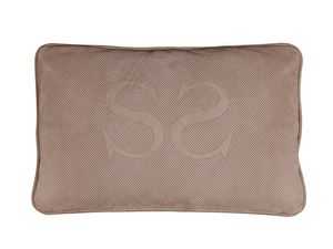Cushion DMN LG, Perforated leather cushion with logo