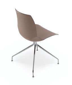 Kaleidos leather, Chair with metal frame and seat covered in leather