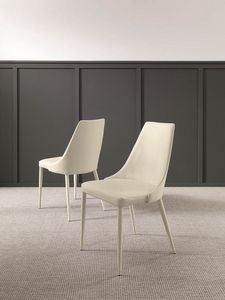 Marianna, Chair upholstered in leather or eco-leather nabuk