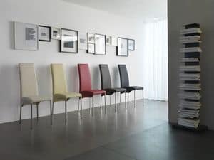 Masai, Elegant chair, with leather upholstery, available in many colors