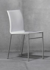 MELISSA A15, Metal chair with seat in regenerated leather