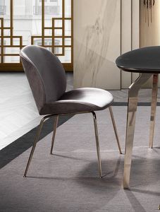 Wind chair, Enveloping dining chair, with golden legs