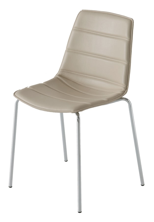 Alhambra NA dress, Chair with metal base, upholstered shell