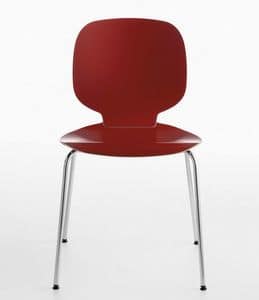 Alis 4L/LS, Stackable chair made of steel and wood
