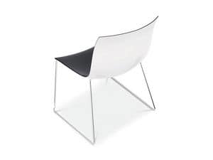 Catifa 53 sled, Design chair with metal sled base, double color seat