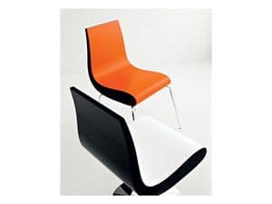 Futura 482, Chair with seat in plastic material Modern house