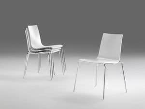 Jolly, Stackable chair made of polymer, steel structure