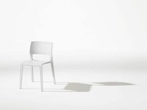 Juno, Simple plastic chair, slim profile, low weight