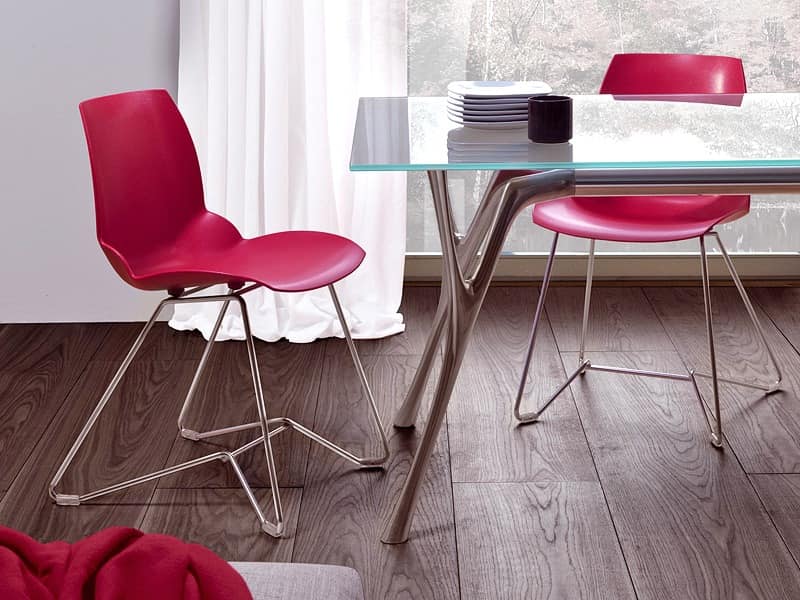 Kaleidos 3, Chair in Metal and recyclable polymer, for Office