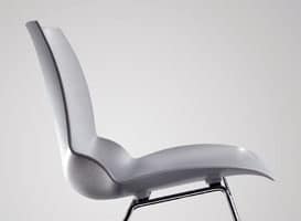 Kaleidos 5, Metal chair with polymer shell, for contract use