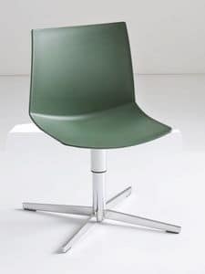 Kanvas L, Swivel chair with metal base, sitting in polymer