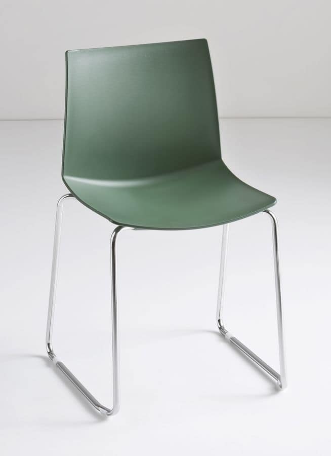 Kanvas ST, Slide stackable chair, technopolymer shell