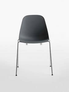 Pola Light R/4L, Lightweight stackable chair, made of metal and plastic