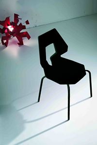 Prodige NA, Minimal chair in metal and polymer, perfored back