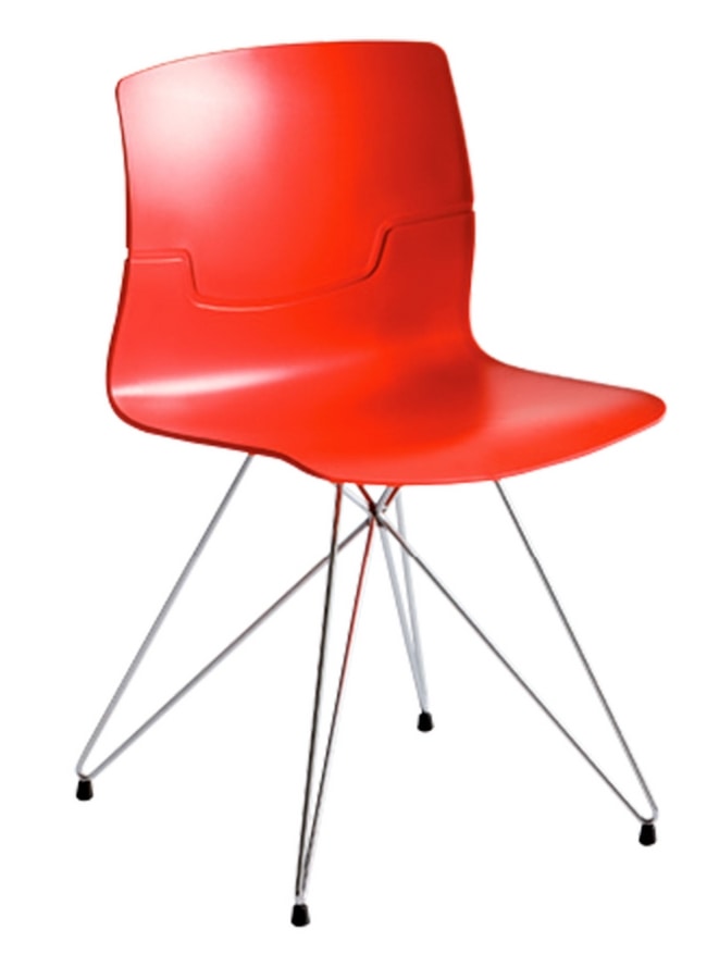 Slot Fill TC, Chair with tmatal base, technopolymer shell