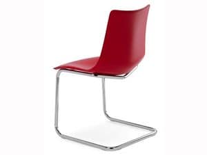 Zebra Pop cantilever, Visitor chair with coated polycarbonate shell