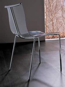 Zelig S PL, Metal modern chair with plastic body