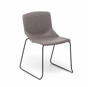 Formula Slim SL, Metal chair, sled base, upholstered shell