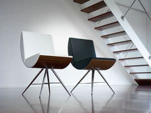MANIA, Chair with curved seat and backrest