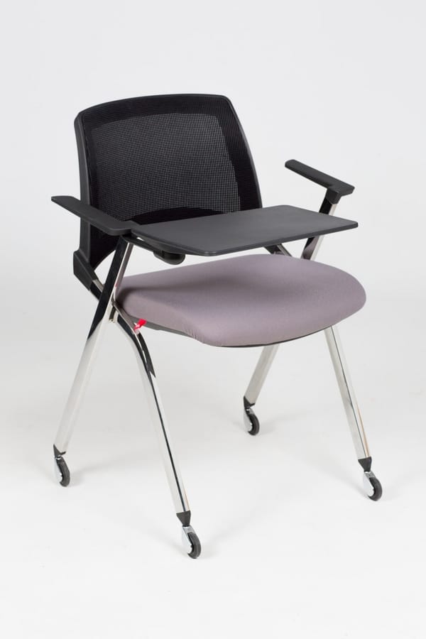 Oplà mesh, Metal chair, upholstered seat, mesh backrest