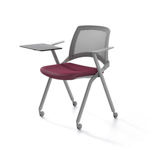Opl� mesh, Metal chair, upholstered seat, mesh backrest