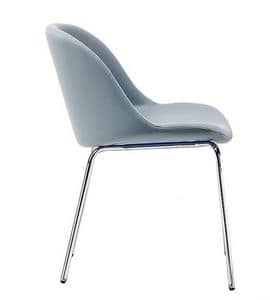 Sonny, Metal chair, seat covered in leather, different colours