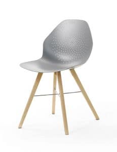 Klera wood, Chair with aluminum seat and ash legs