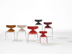 Saya Sled Base, Chairs with metal base, in various colors