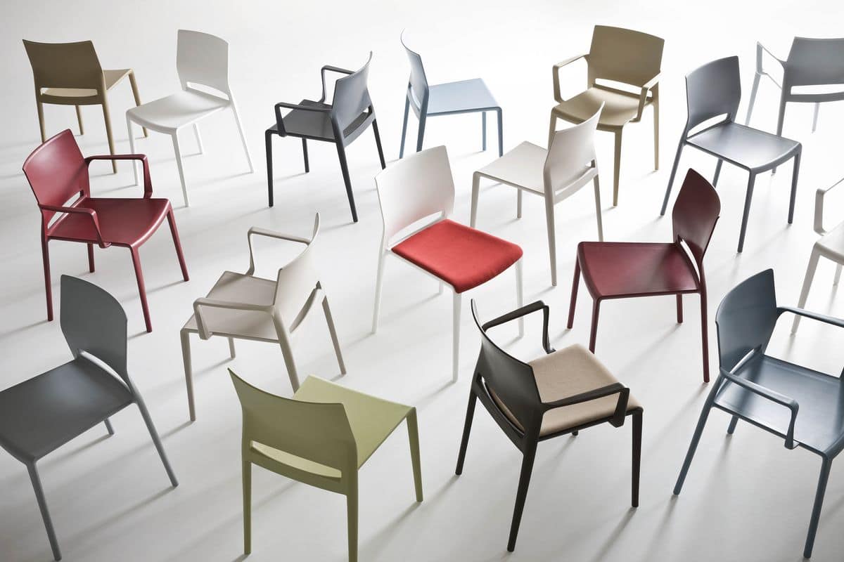 Bakhita B, Stackable polymer chair, for contract use