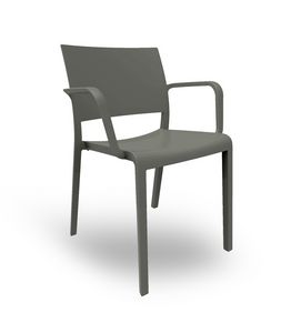 Fiona - P, Stackable chair with armrests, easy to clean