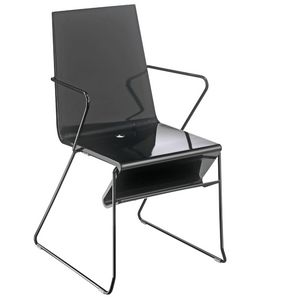 Snake 45, Chair with armrests for waiting areas, in steel and plastic