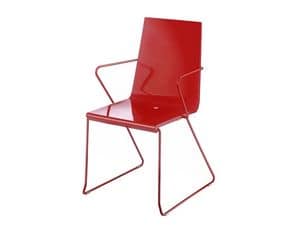 Snake 46, Chair with armrests, plastic shell with glossy finish