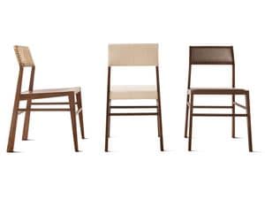 Aruba chair, Minimal chair, in wood, customizable seat and backrest