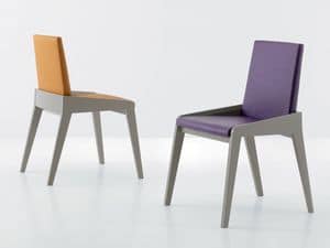 Coco 680, Chair in wood and leather, Elegant chair, Modern wooden chairs Restaurant