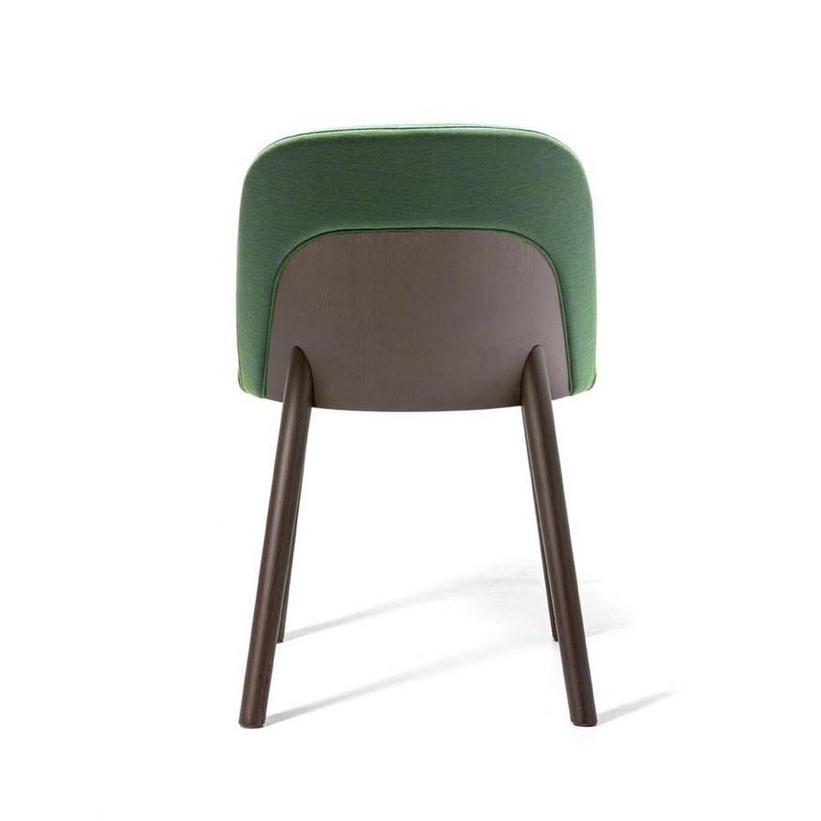 Doc, Chair in ash wood, with fireproof upholstery, soft and comfortable