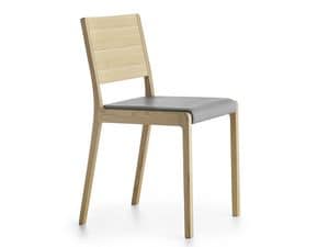 Esse R/SU, Solid wood chair, padded seat